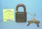 WWII US Navy solid brass pad lock