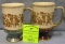 Pair of early Greek classic beer / coffee mugs
