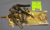 Group of vintage keys and key chains