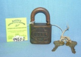 WWII US Navy solid brass pad lock