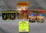 Three pairs of vintage salt and pepper shaker sets