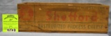Early Sheffords pasteurized cheese advertising wood box
