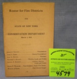 Roster of fire districts for 1934 state of NY