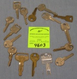 Collection of vintage automotive keys