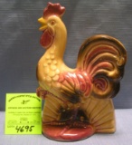 Vintage art pottery hand painted rooster planter