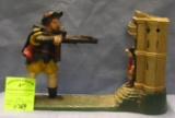 Vintage all hand painted cast iron William Tell bank
