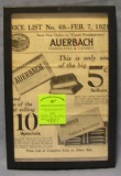 Early Auerbach chocolates and candies advertising brochure