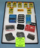 Collection of vintage razor blades and accessories