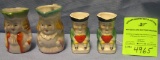 Group of four vintage Toby mugs