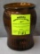 Vintage brown art glass storage jar