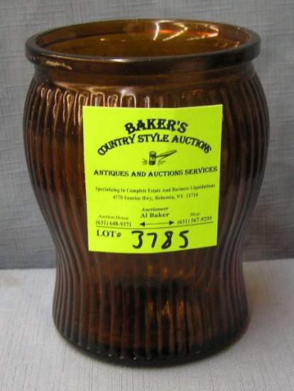 Vintage brown art glass storage jar