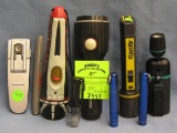 Box of vintage flashlights