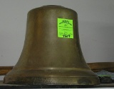 Large solid brass antique fire bell