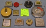 Vint.tape measures many w/ famous Co. names