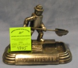 Antique iron fireman figure