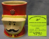 Vint. officer w/ handle bar moustache shaving mug