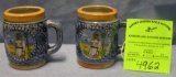 Bahamian policemen decorated miniature beer mugs