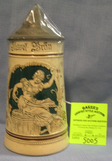 Early German Beer stein with pewter lid
