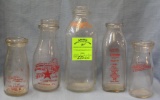 Group of 5 antique milk bottles
