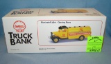 Vintage Shell gasoline and oil Co. delivery truck bank