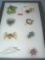 Collection of vintage quality costume jewelry pins