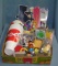 Box full of vintage fast food collectible toys