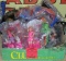 Box full of vintage fast food collectible toys