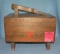 Oak shoe shine box marked United States Lines