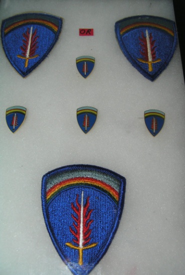 Collection of military crests and patches