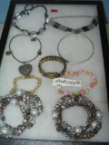 Collection of costume jewelry bracelets