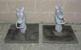 Pair of figural horse head hitching posts