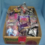 Box full of vintage fast food collectible toys