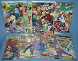 Group of vintage Spiderman comic books