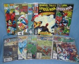 Group of vintage Spiderman comic books