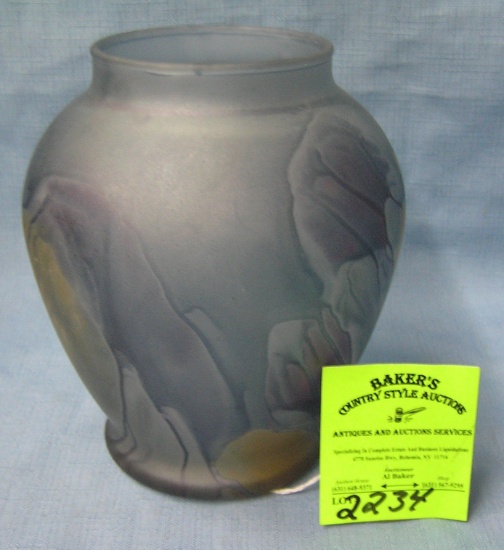 Larger Hand painted Nouveau art glass vase