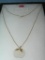 Vintage crystal apple necklace with gold plated chain