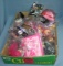 Box full of vintage fast food collectible toys