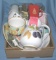 Large box full of estate wares and decorations