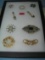 Collection of vintage costume jewelry pins