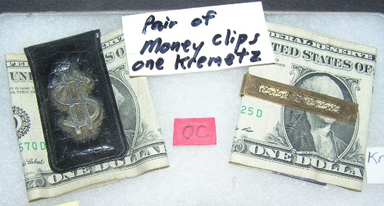 Pair of vintage money clips includes Krementz