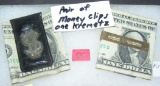 Pair of vintage money clips includes Krementz