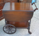 Antique dark walnut tea cart