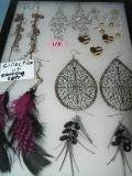 Group of vintage costume jewelry earrings