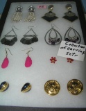 Group of vintage costume jewelry earrings