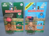 Pair of vintage baseball sports figures