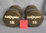 Pair of 15LB dumb bells brand new