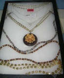 Collection of vintage costume jewelry necklaces