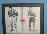 Pair of early boxing exhibit penny arcade photo cards