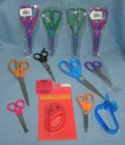 Large group of modern scissors