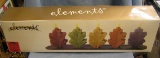 Elements box set of five leaf shaped candles